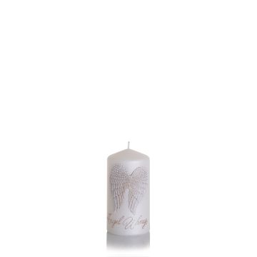 Świeca Angel Wings słupek 60x130 mm Kolor: biały mat