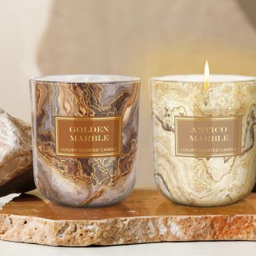 Świeca zap. w szkle Marble Golden & Antico 150 g