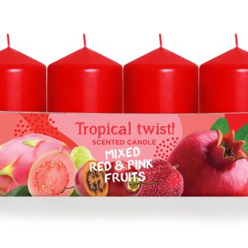 Świeca Zapachowa słupek 40x70mm tropical twist red